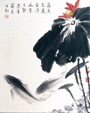 荷、竹、菊、梅—廉政绘画作品一组